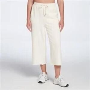 NWT CALIA Women's Journey Wide Leg Crop Sweatpants Unbleached XXS
